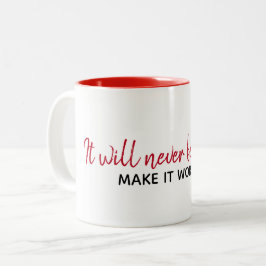 Caneca De Café Em Dois Tons Citação Inspirativa em Branco