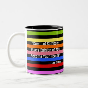 Caneca De Café Em Dois Tons Citação Motivacional Colorida