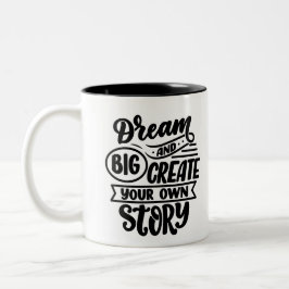 Caneca De Café Em Dois Tons Citação motivacional para inspirar e motivar