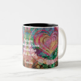 Caneca De Café Em Dois Tons Citação Personalizada de Aquarela Abstrata