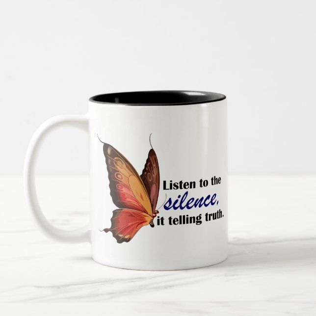 Caneca De Café Em Dois Tons Citações (Esquerda)