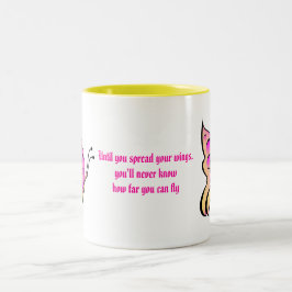 Caneca De Café Em Dois Tons Citações da borboleta