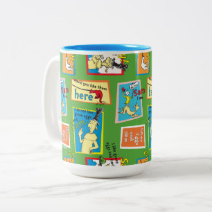 Caneca De Café Em Dois Tons Citações da História de Ovos Verdes e Presunto do 