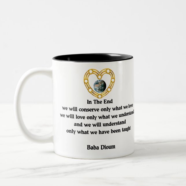 Caneca De Café Em Dois Tons Citações de Dioum do babá (Esquerda)