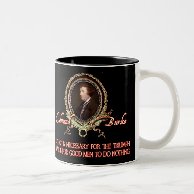 Caneca De Café Em Dois Tons Citações de Edmund Burke: Triunfos maus (Direita)
