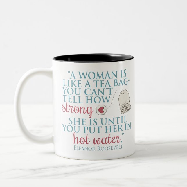 Caneca De Café Em Dois Tons Citações de Eleanor Roosevelt (Esquerda)