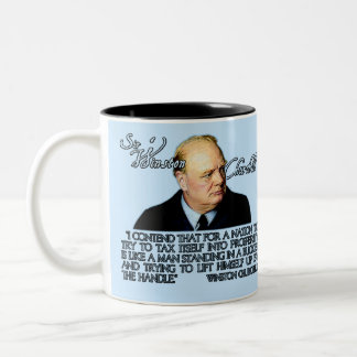 Caneca De Café Em Dois Tons Citações de Winston Churchill na tributação