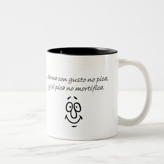 Caneca De Café Em Dois Tons Citações do espanhol (Direita)