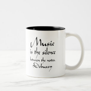Caneca De Café Em Dois Tons Citações engraçadas da música de Debussy