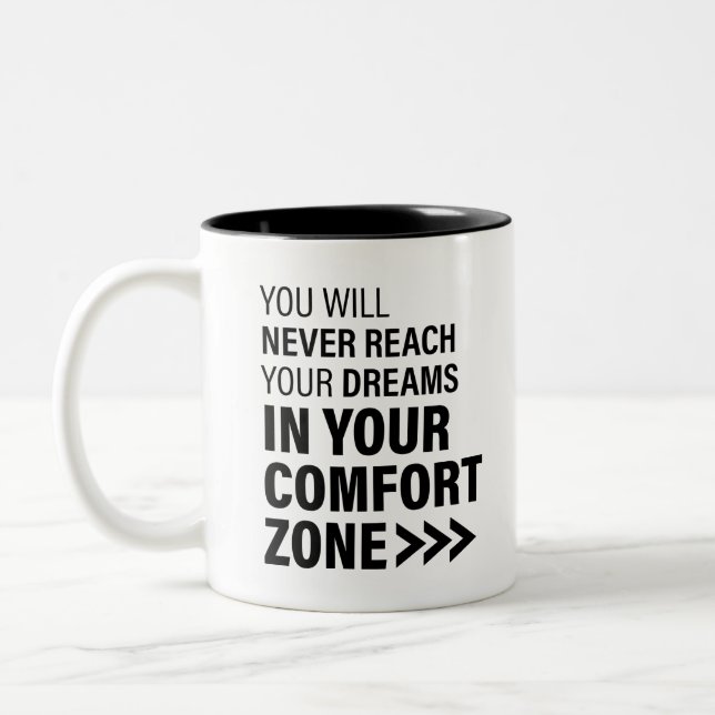 Caneca De Café Em Dois Tons Citações Famosas de Arte Motivacional Sonha (Esquerda)