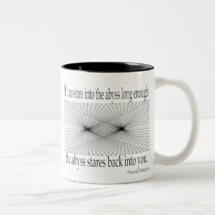 Caneca De Café Em Dois Tons Citações - Nietzsche, abismo -
