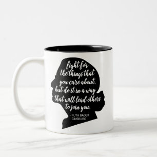 Caneca De Café Em Dois Tons Citações RBG, citação de Ginsburg, Ruth Bader 