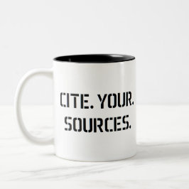 Caneca De Café Em Dois Tons cite suas fontes