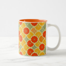 Caneca De Café Em Dois Tons Citrinos retros alegres
