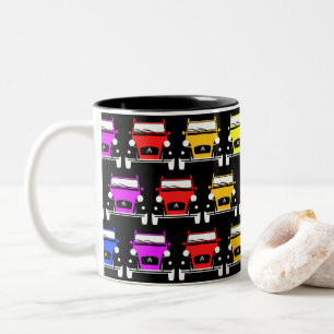 Caneca De Café Em Dois Tons Citroen Clássico 2CV Deux Chevaux Rainbow