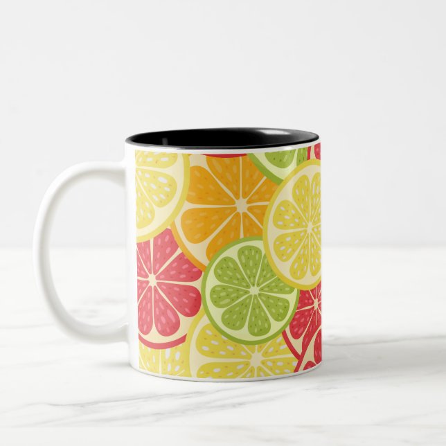 Caneca De Café Em Dois Tons Citros de Cartoon (Esquerda)
