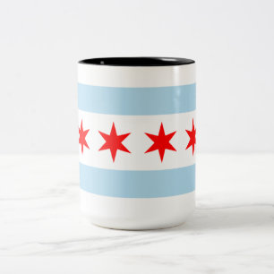 Caneca De Café Em Dois Tons City Flag de Chicago (Illinois)