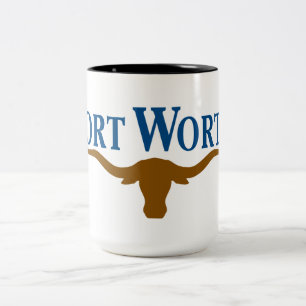 Caneca De Café Em Dois Tons City Flag of Fort Worth (Texas)