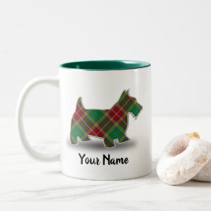 Caneca De Café Em Dois Tons Clan Baxter Escocês Tartan Scottish Terrier