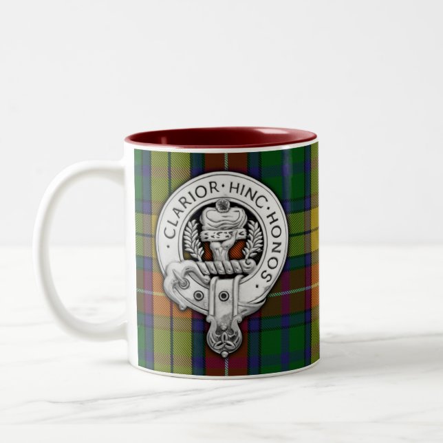 Caneca De Café Em Dois Tons Clan Buchanan Crest & Tartan (Esquerda)