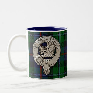 Caneca De Café Em Dois Tons Clan Campbell Crest & Cawdor Tartan