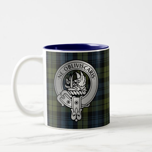 Caneca De Café Em Dois Tons Clan Campbell Crest & Tartan (Esquerda)
