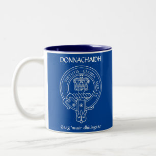 Caneca De Café Em Dois Tons Clan Donnachaidh (Robertson) Crest & War Cry