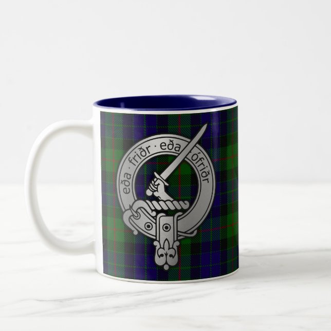 Caneca De Café Em Dois Tons Clan Gunn Crest & Tartan - Antigos Norse (Esquerda)