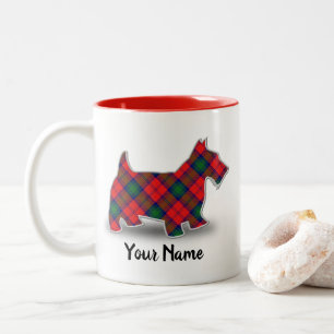 Caneca De Café Em Dois Tons Clan Lindsay Tartan Scottish Terrier