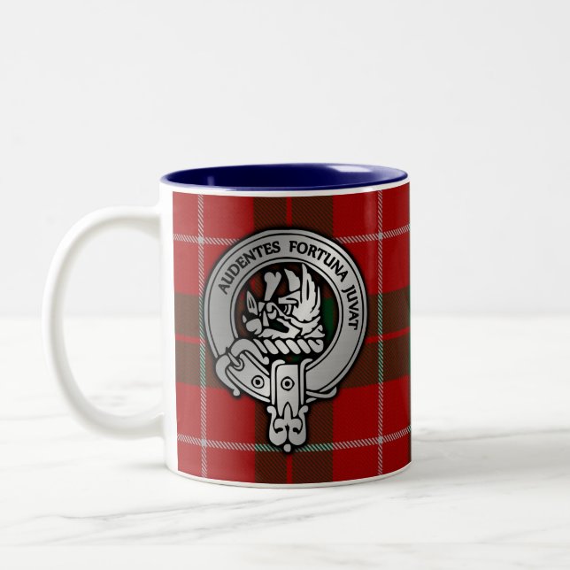 Caneca De Café Em Dois Tons Clan MacKinnon Crest & Tartan (Esquerda)