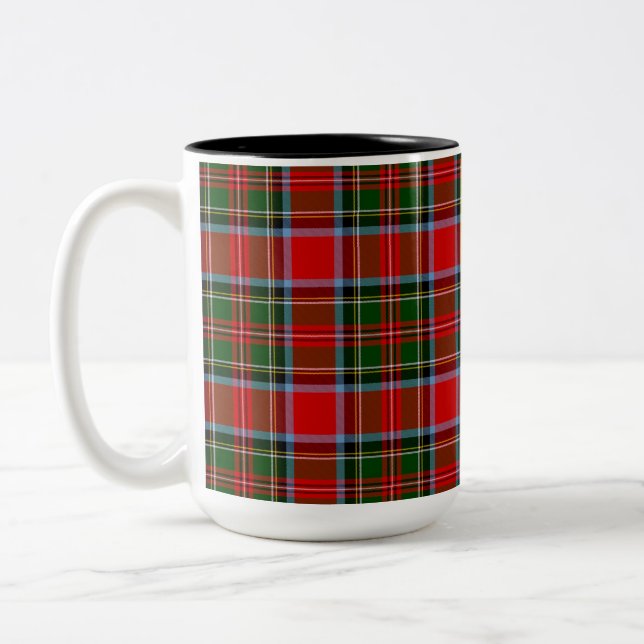 Caneca De Café Em Dois Tons Clan Stewart Tartan Coffee Mug (Esquerda)