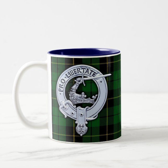 Caneca De Café Em Dois Tons Clan Wallace Crest & Hunting Tartan (Esquerda)