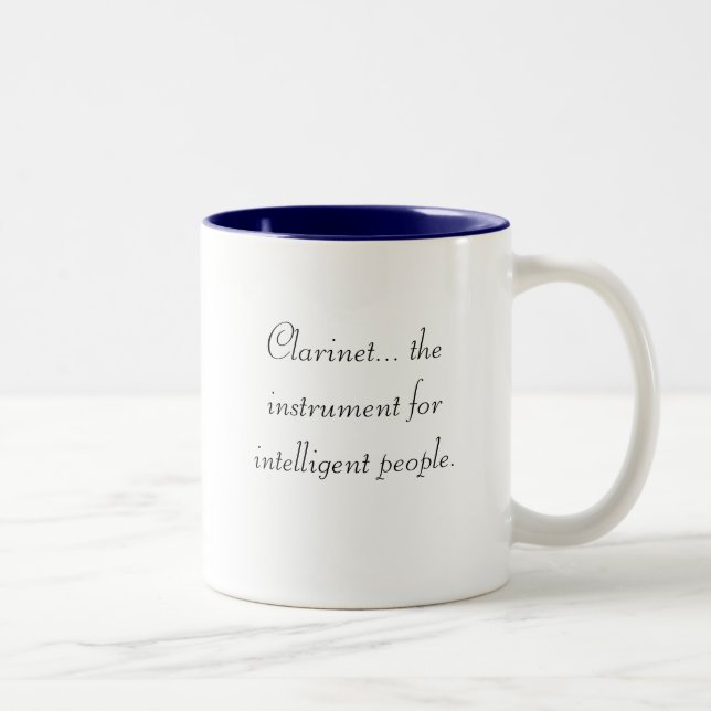 Caneca De Café Em Dois Tons clarinete, clarinete… o instrumento para o intell… (Direita)