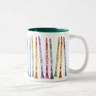 Caneca De Café Em Dois Tons Clarinetes do pastel