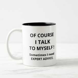 Caneca De Café Em Dois Tons Claro que falo comigo mesmo
