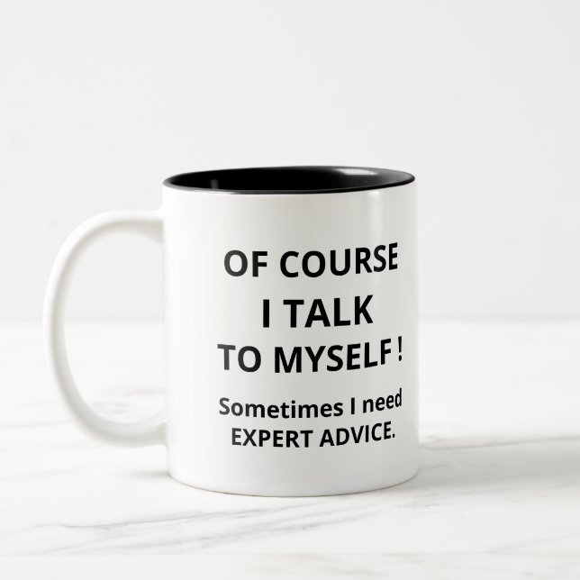 Caneca De Café Em Dois Tons Claro que falo comigo mesmo  (Esquerda)