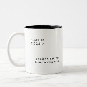 Caneca De Café Em Dois Tons Classe de 2022 Formando Simples Mug
