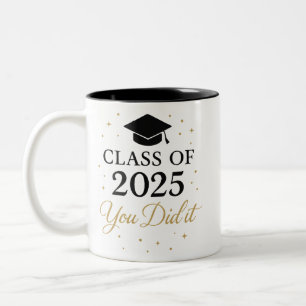 Caneca De Café Em Dois Tons Classe de 2025 - Você Fez Uma Mug De Graduação De 