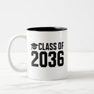 Caneca De Café Em Dois Tons Classe de 2036 cresce comigo de volta à escola
