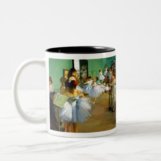 Caneca De Café Em Dois Tons Classe de dança de Edgar Degas (Esquerda)
