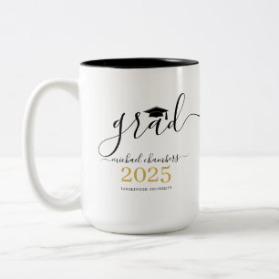 Caneca De Café Em Dois Tons Classe De Graduação De Script Moderno De 2025
