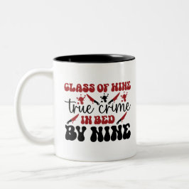 Caneca De Café Em Dois Tons classe de vinho verdadeiro crime na cama por nove