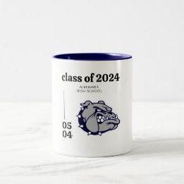 Caneca De Café Em Dois Tons Classe Mascot de Formando