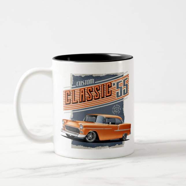 Caneca De Café Em Dois Tons Classic 1955 Street Rod (Esquerda)