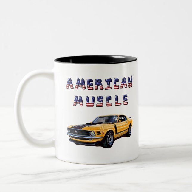 Caneca De Café Em Dois Tons Classic American Muscle Car Mustang Boss 302 (Esquerda)