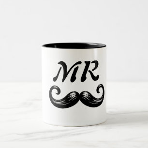 CANECA DE CAFÉ EM DOIS TONS CLASSIC MR MUSTACHE MUG