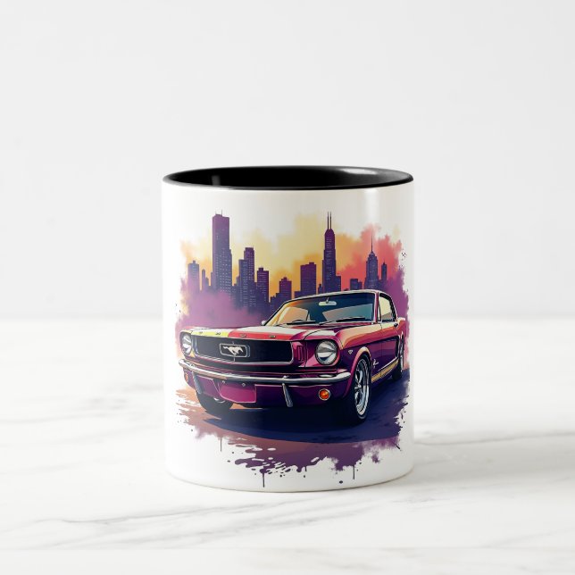 Caneca De Café Em Dois Tons Classic Mustang Coffee Mug (Centro)