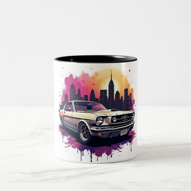 Caneca De Café Em Dois Tons Classic Mustang Coffee Mug (Centro)