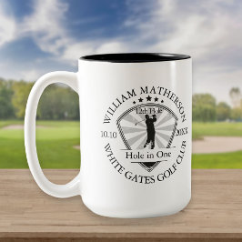 Caneca De Café Em Dois Tons Clássico Buraco de Um Personalizado Golfe Elegante