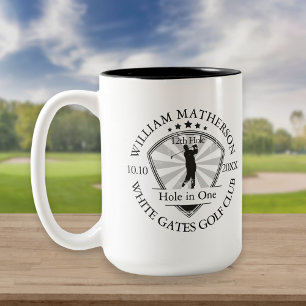 Caneca De Café Em Dois Tons Clássico Buraco de Um Personalizado Golfe Elegante